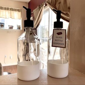 White Glass Bottle Dispensers